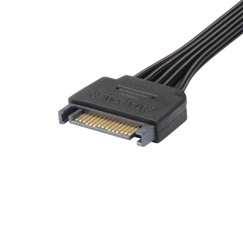 J&D 15 Pin SATA Power Y Splitter Cable (2 Pack), Male to Female, 8 inch - Image 3